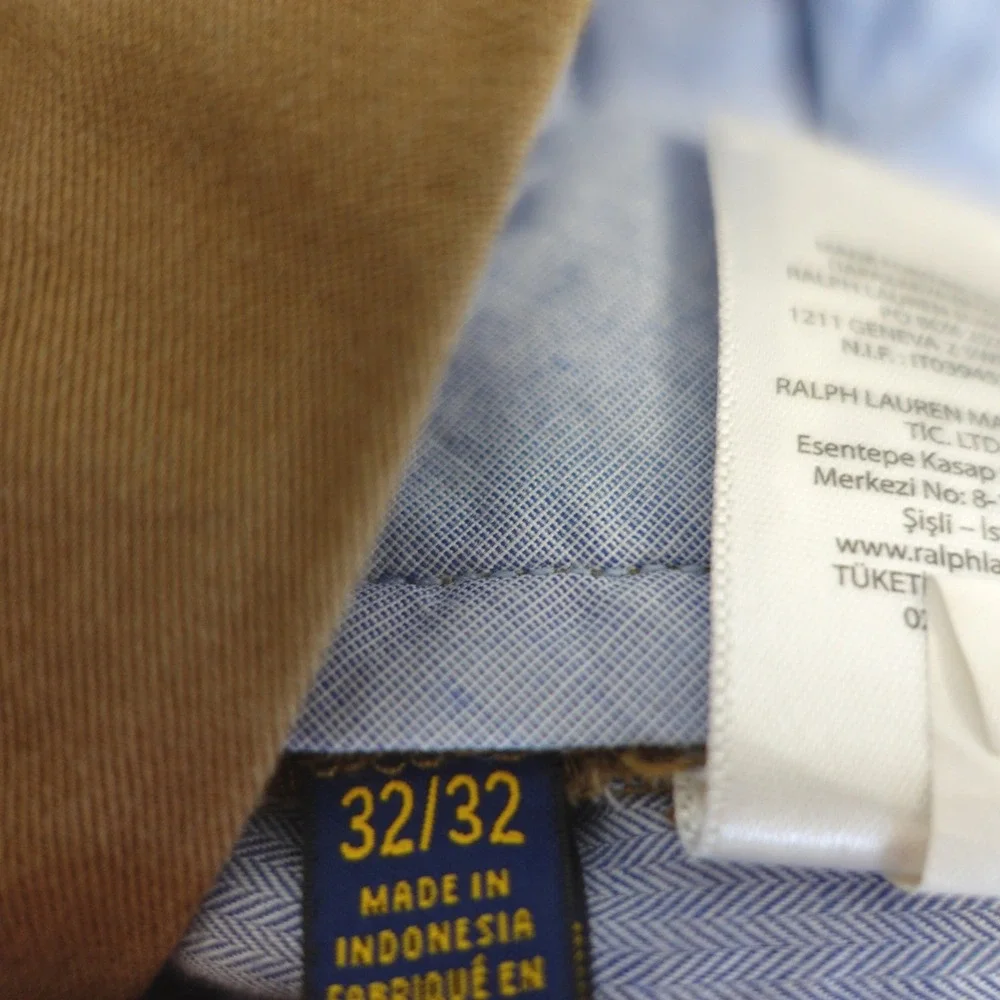 Polo Ralph Lauren Pants‎ Mens 32x27 Brown Stretch Slim Fit Chino Trousers Preppy